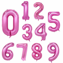 Foil Balloon - Numerals - 0-9, Pink